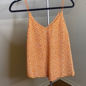 Orange Flower Spaghetti Strap Top